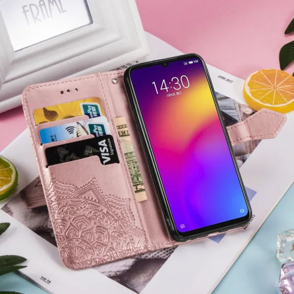 ART Peňaženkový kryt Meizu Note 9 ORNAMENT ružový