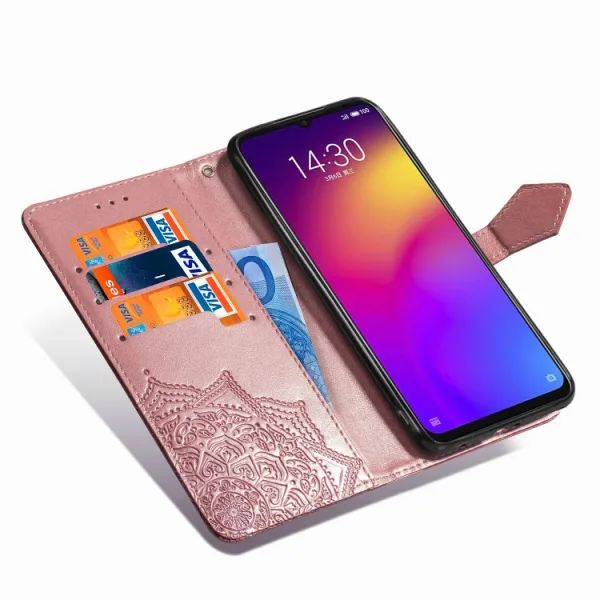 ART Peňaženkový kryt Meizu Note 9 ORNAMENT ružový
