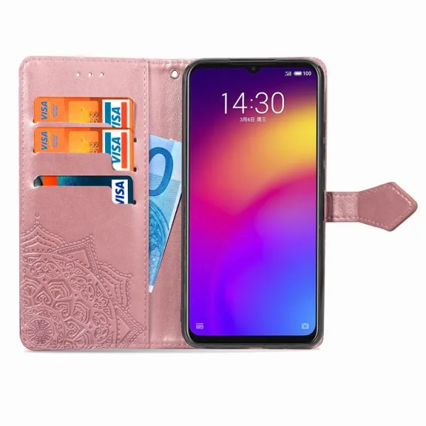 ART Peňaženkový kryt Meizu Note 9 ORNAMENT ružový