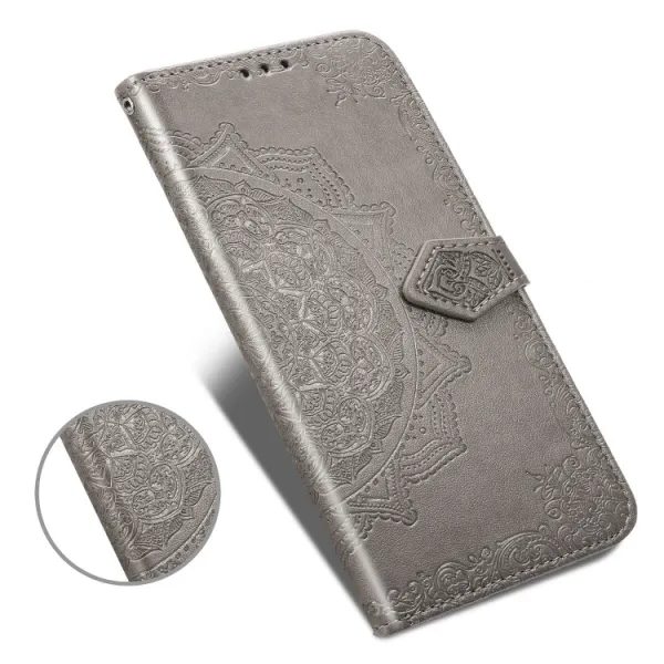 ART Peňaženkový kryt Meizu Note 9 ORNAMENT šedý