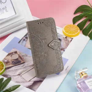 ART Peňaženkový kryt Meizu Note 9 ORNAMENT šedý