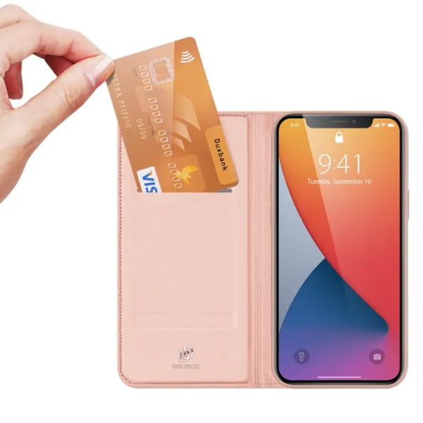DUX Peňaženkový kryt Apple iPhone 12 Pro Max ružový