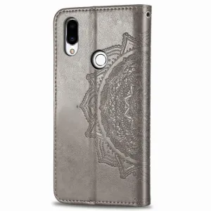 ART Peňaženkový kryt Meizu Note 9 ORNAMENT šedý