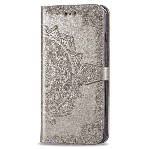 ART Peňaženkový kryt Meizu Note 9 ORNAMENT šedý