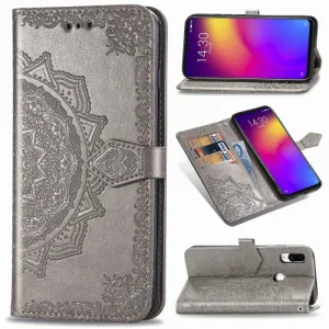ART Peňaženkový kryt Meizu Note 9 ORNAMENT šedý