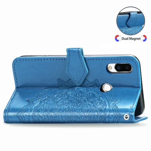 ART Peňaženkový kryt Meizu Note 9 ORNAMENT modrý