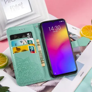 ART Peňaženkový kryt Meizu Note 9 ORNAMENT zelený