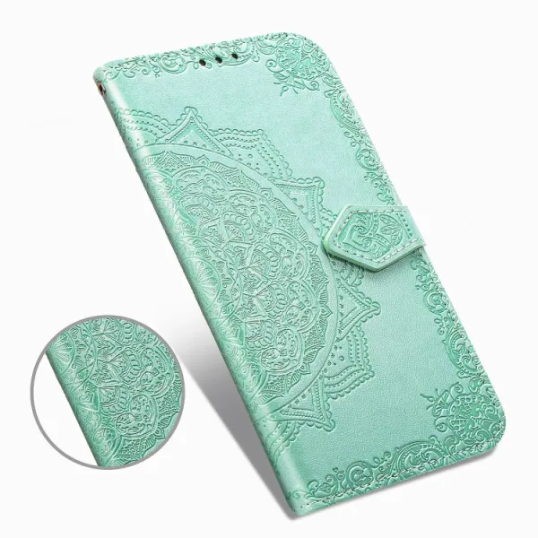 ART Peňaženkový kryt Meizu Note 9 ORNAMENT zelený