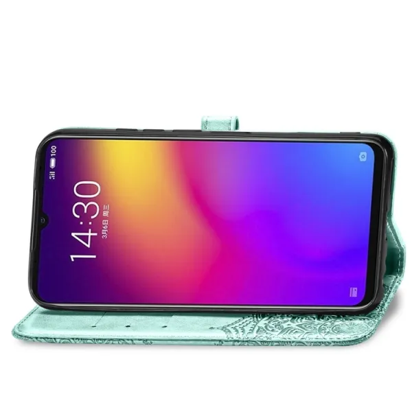 ART Peňaženkový kryt Meizu Note 9 ORNAMENT zelený