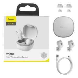 BASEUS ENCOK WM01 Bezdrôtové slúchadlá biele
