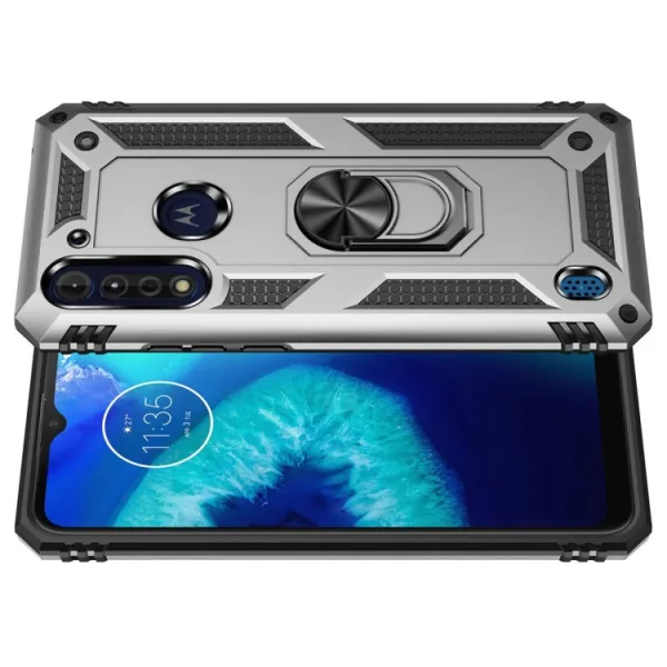 RING Ochranný obal Motorola Moto G8 Power Lite strieborný