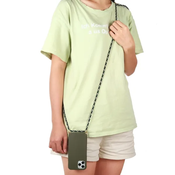 ROPE Kryt so šnúrkou Apple iPhone 12 mini  tmavozelený