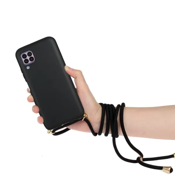 ROPE Kryt so šnúrkou Apple iPhone 12 / 12 Pro  čierny
