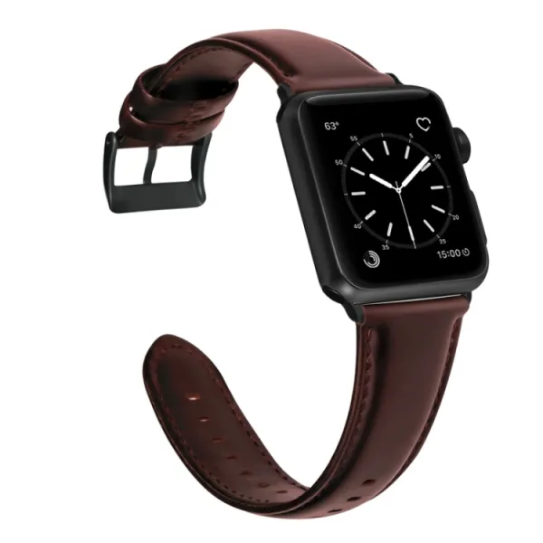 WAX Kožený remienok Apple Watch 9 / 8 / 7 (41mm) / 6 / SE / 5 / 4 (40mm) / 3 / 2 / 1 (38mm) hnedý