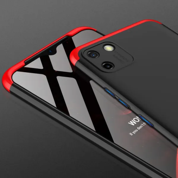 360° Ochranný kryt Realme C11 čierny-červený