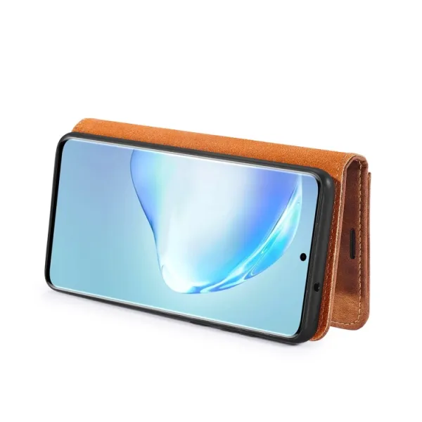 DG.MING Peňaženkový obal 2v1 Samsung Galaxy S20 Plus hnedý