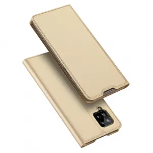 DUX DUCIS Skin Pro knižkové kožené puzdro na Samsung Galaxy A42 5G, zlaté
