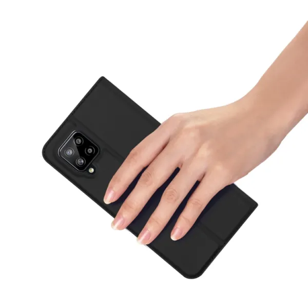 DUX DUCIS Skin Pro knižkové kožené puzdro na Samsung Galaxy A42 5G, čierne