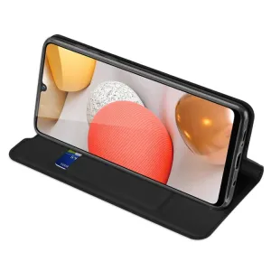 DUX DUCIS Skin Pro knižkové kožené puzdro na Samsung Galaxy A42 5G, čierne