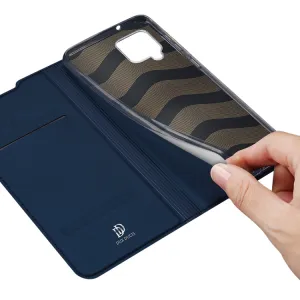 DUX DUCIS Skin Pro knižkové kožené puzdro na Samsung Galaxy A42 5G, modré