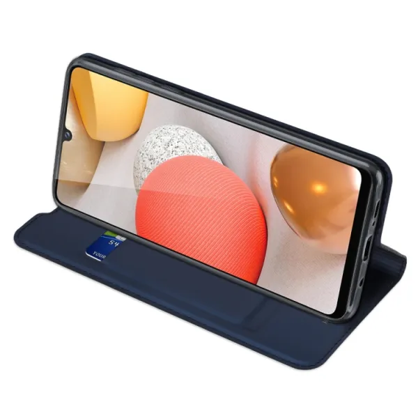 DUX DUCIS Skin Pro knižkové kožené puzdro na Samsung Galaxy A42 5G, modré
