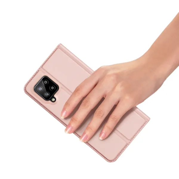 DUX DUCIS Skin Pro knižkové kožené puzdro na Samsung Galaxy A42 5G, ružové