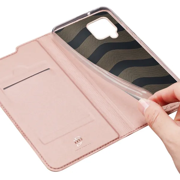 DUX DUCIS Skin Pro knižkové kožené puzdro na Samsung Galaxy A42 5G, ružové