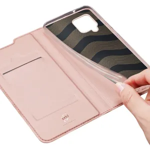 DUX DUCIS Skin Pro knižkové kožené puzdro na Samsung Galaxy A42 5G, ružové