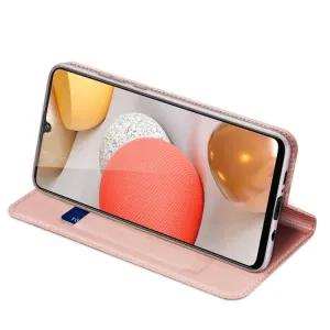 DUX DUCIS Skin Pro knižkové kožené puzdro na Samsung Galaxy A42 5G, ružové