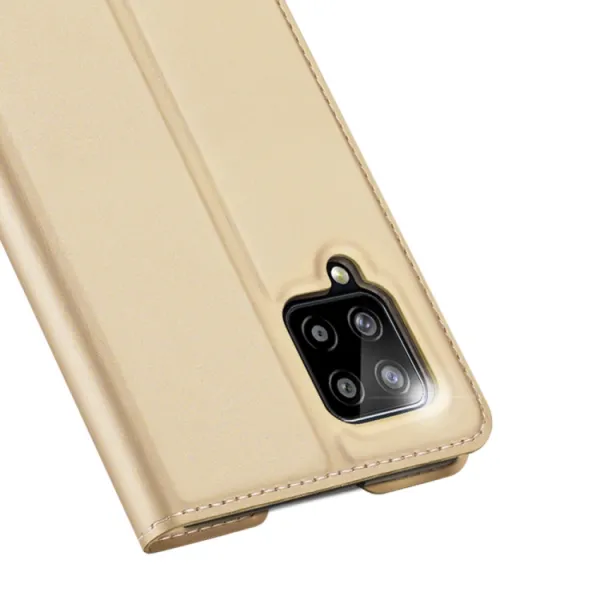DUX DUCIS Skin Pro knižkové kožené puzdro na Samsung Galaxy A42 5G, zlaté