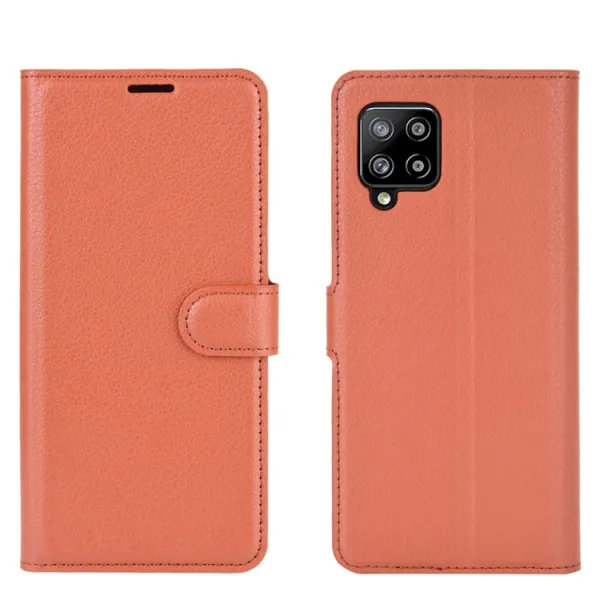 LITCHI Peňaženkový kryt Samsung Galaxy A42 5G hnedý