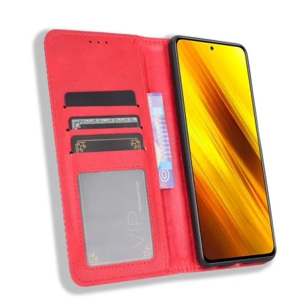 BUSINESS Peňaženkové puzdro Xiaomi Poco X3 NFC / X3 Pro červené
