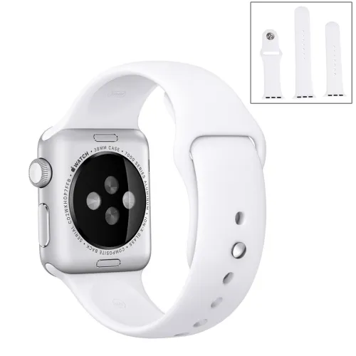 RUBBER Remienok Apple Watch Ultra 1 / 2 / 3 (49mm) / 9 / 8 / 7 (45mm) / 6 / SE / 5 / 4 (44mm) / 3 / 2 / 1 (42mm) biely