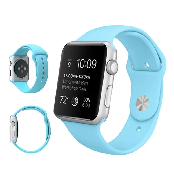 RUBBER Remienok Apple Watch Ultra 1 / 2 / 3 (49mm) / 9 / 8 / 7 (45mm) / 6 / SE / 5 / 4 (44mm) / 3 / 2 / 1 (42mm) modrý