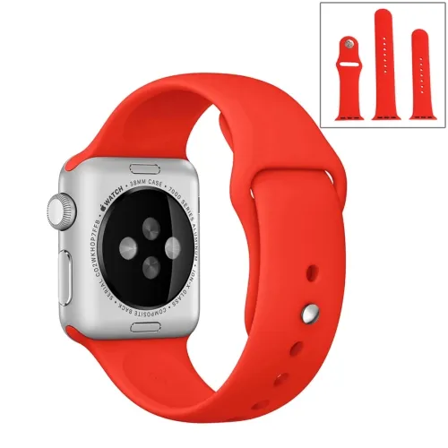 RUBBER Remienok Apple Watch Ultra 1 / 2 / 3 (49mm) / 9 / 8 / 7 (45mm) / 6 / SE / 5 / 4 (44mm) / 3 / 2 / 1 (42mm) červený