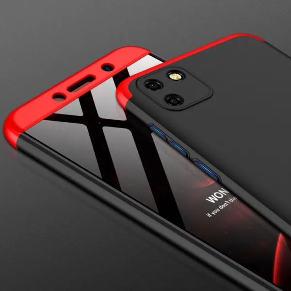 360° Ochranný kryt Huawei Y5p čierny-červený