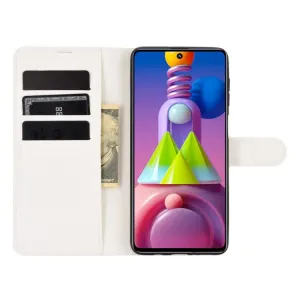 LITCHI Peňaženkový kryt Samsung Galaxy M51 biely