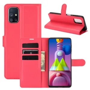 LITCHI Peňaženkový kryt Samsung Galaxy M51 červený