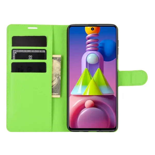 LITCHI Peňaženkový kryt Samsung Galaxy M51 zelený