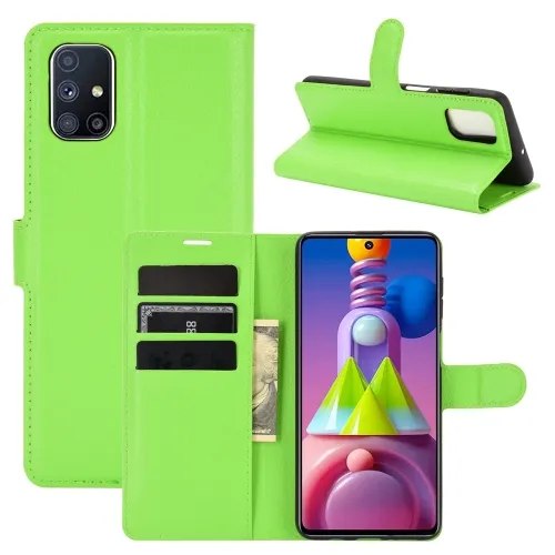 LITCHI Peňaženkový kryt Samsung Galaxy M51 zelený