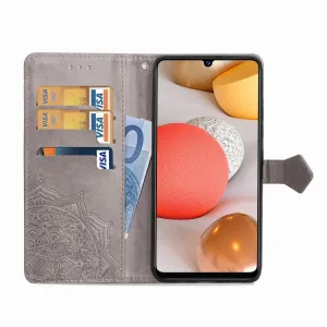 ART Peňaženkový kryt Samsung Galaxy A42 5G ORNAMENT šedý