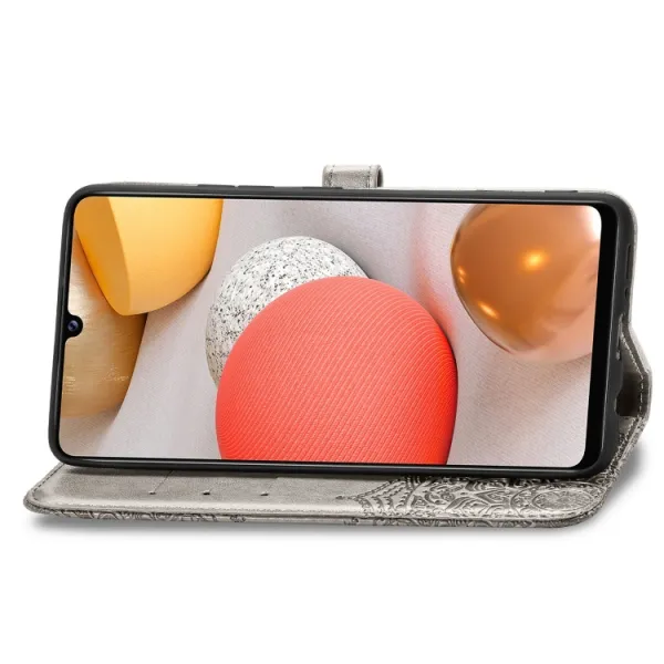 ART Peňaženkový kryt Samsung Galaxy A42 5G ORNAMENT šedý