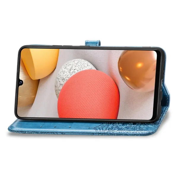 ART Peňaženkový kryt Samsung Galaxy A42 5G ORNAMENT modrý
