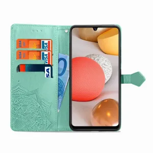 ART Peňaženkový kryt Samsung Galaxy A42 5G ORNAMENT zelený