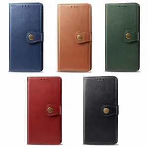 LEATHER BUCKLE Peňaženkový obal Samsung Galaxy A42 5G modrý
