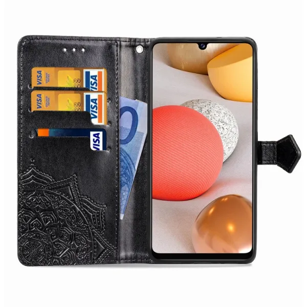 ART Peňaženkový kryt Samsung Galaxy A42 5G ORNAMENT čierny