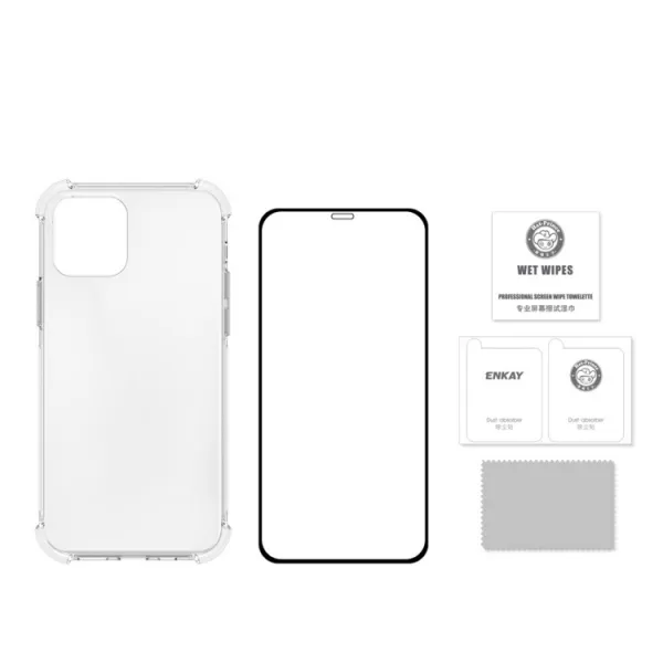 ENKAY Priehľadný obal + 3D sklo Apple iPhone 12 Pro Max