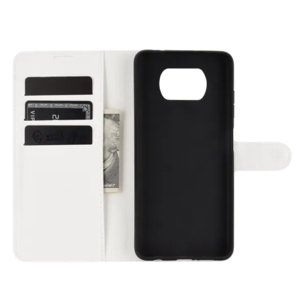 LITCHI Peňaženkový kryt Xiaomi Poco X3 NFC / X3 Pro biely