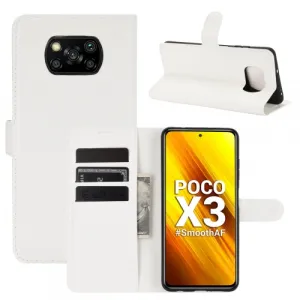 LITCHI Peňaženkový kryt Xiaomi Poco X3 NFC / X3 Pro biely