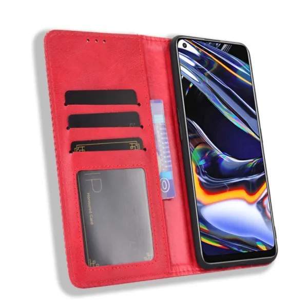 BUSINESS Peňaženkový kryt Realme 7 Pro červený